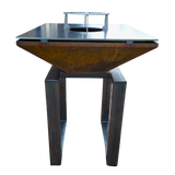 Brasero corten pied acier