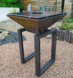 Brasero corten pied acier