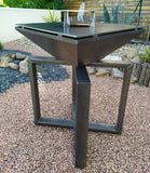 Brasero corten pied croisé acier